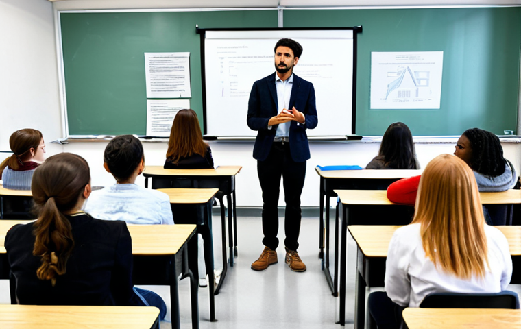 **

A diverse group of psychology students in a modern classroom, listening attentively to a professor lecturing about the history of psychology and different schools of thought. The scene should convey intellectual curiosity and engagement. "Safe for work", "appropriate content", "fully clothed", "professional", perfect anatomy, correct proportions, natural pose, well-formed hands, proper finger count, natural body proportions.

**