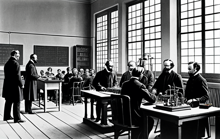 심리학의 역사 - The Birth of Experimental Psychology**
"Wilhelm Wundt in his Leipzig laboratory, late 19th century,...