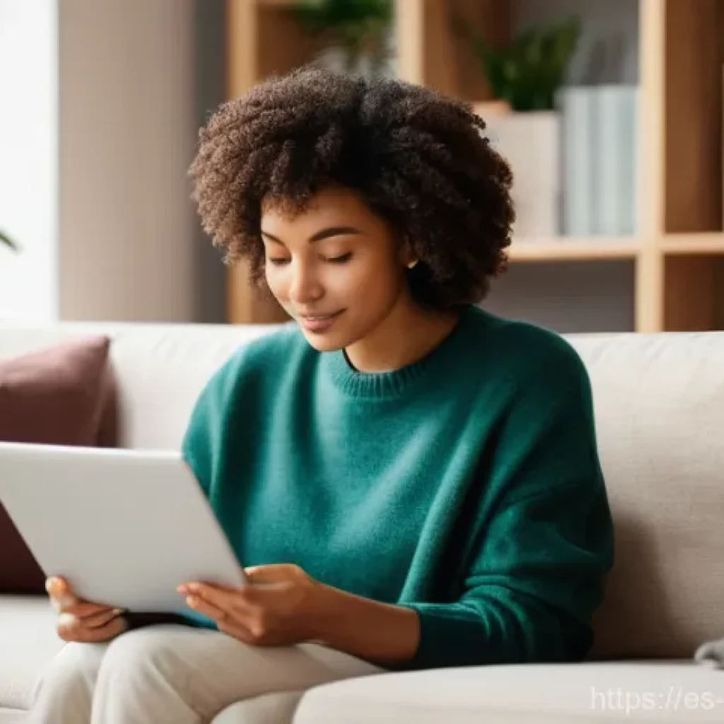심리학의 응용 - **Digital Serenity: A Teletherapy Moment**
    A young adult, ethnically diverse, in their late 20s,...