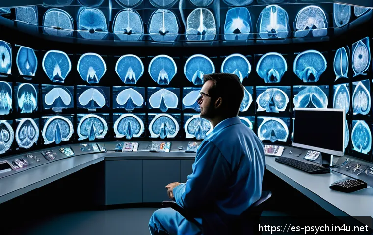심리학의 역사적 발전 - A detailed, vibrant illustration of a neuroscience laboratory focused on emotional brain research, f...